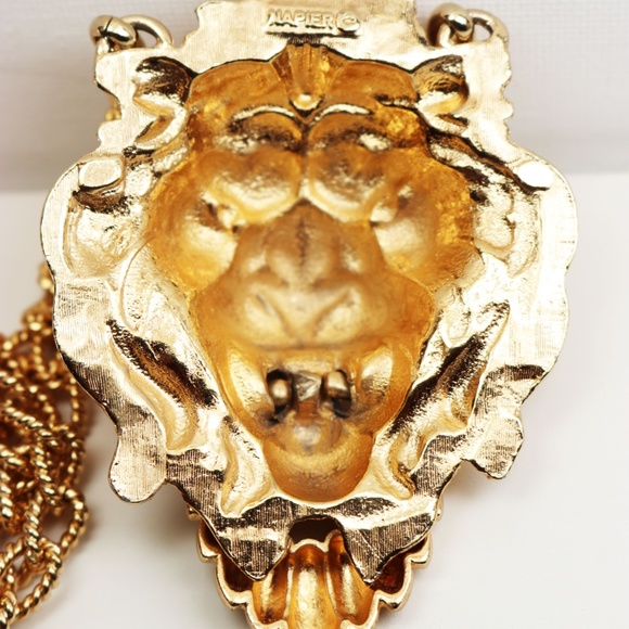 Napier Gold Lion's Head Doorknocker Necklace - Picture 8 of 8